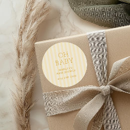 Baby Shower för Cute Preppy Baby Barnvagn Runt Klistermärke