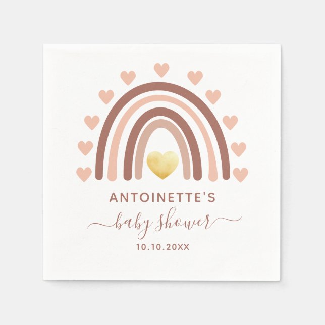 Baby Shower för Cute Rainbow-Anpassningsbar Pappersservett (Framsidan)