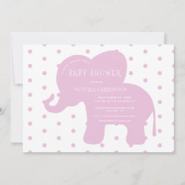Baby Shower för Cute Rosa Elephant Polkadots Baby Inbjudningar