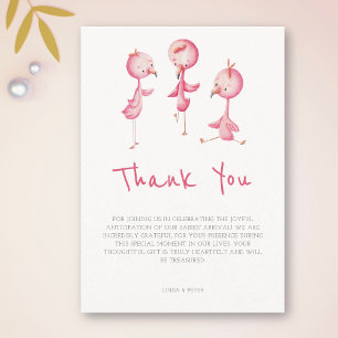 Baby Shower för Cute Rosa Flamingos Triplets Tack Kort