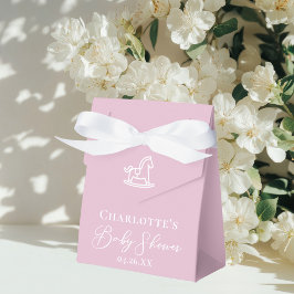 Baby Shower för Cute Rosa White Rocking Horse Baby Presentaskar