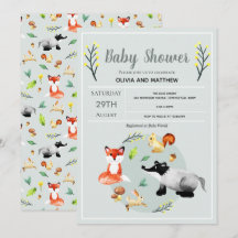 Baby Shower för Cute Rustic Woodland Forest Animal