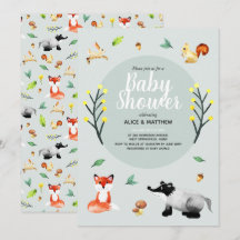 Baby Shower för Cute Rustic Woodland Forest Animal