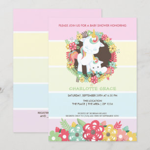 Baby Shower för Cute Unicorn-Personlig Inbjudningar