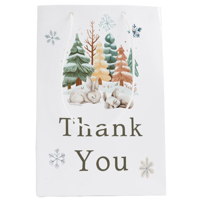 Baby Shower för Cute Winter-kaniner (Framsidan)