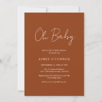 Baby Shower för enkel Pumpkin Rustic Script-Elegan