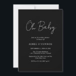Baby Shower för enkel svart, rustik Elegant Inbjudningar<br><div class="desc">Modern kallduschinbjudan för svarta barn med en enkel design med "Oh Baby" i ett stil-skript,  typografi. Denna elegant könsneutrala inbjudan med minimalistisk layout är underbar oavsett om du har en pojke eller en flicka.</div>