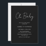 Baby Shower för enkel svart, rustik Elegant Inbjudningar<br><div class="desc">Modern kallduschinbjudan för svarta barn med en enkel design med "Oh Baby" i ett stil-skript,  typografi. Denna elegant könsneutrala inbjudan med minimalistisk layout är underbar oavsett om du har en pojke eller en flicka.</div>
