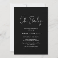 Baby Shower för enkel svart, rustik Elegant