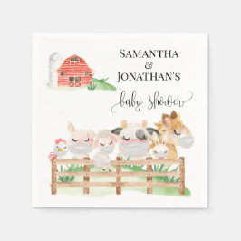 Baby Shower för Farm baby djur Baby Shower Pappersservett