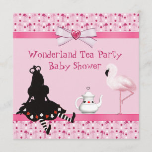 Baby shower för Flamingos för underlandTeaparty Inbjudningar