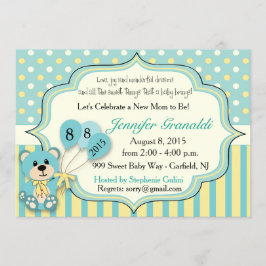 Baby shower för flicka eller pojke inbjudningar