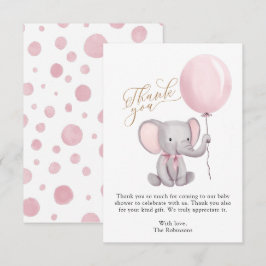 Baby Shower för flickelefanter - tack för ditt kor