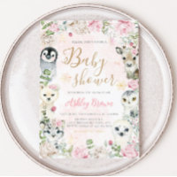 Baby Shower för flickvinter-arktiska djur