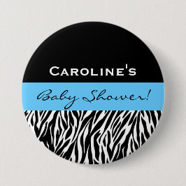 Baby shower för för sebraanpassningsbar för pojke knapp
