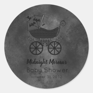 Baby Shower för Gotham Vintage Fladdermus Barnvagn Runt Klistermärke