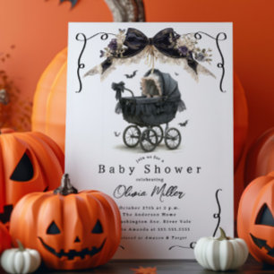 Baby Shower för gotin-Vintage Pram Inbjudningar