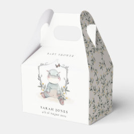 Baby Shower för Gult Baby Hippo Foliage Ballon Presentaskar