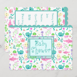 Baby Shower för havsdjur Inbjudningar