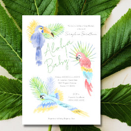 Baby Shower för hawaiian Aloha Tropical Parrots Inbjudningar