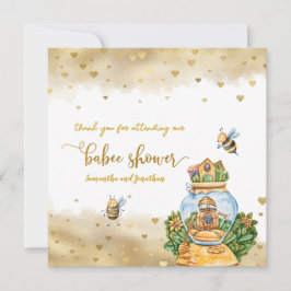 Baby Shower för honungComb Bee-tema Tack för ditt Inbjudningar