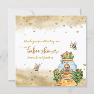 Baby Shower för honungComb Bee-tema Tack för ditt  Inbjudningar