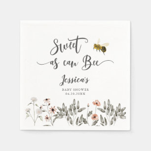 Baby Shower för honungsBee Wildblomma Vår Pappersservett