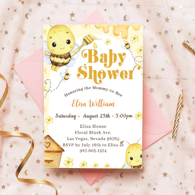 Baby Shower för honungsbin Inbjudningar (Skapare uppladdad)