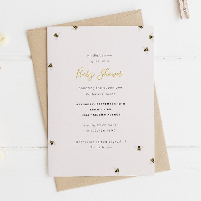 Baby Shower för honungsbin Inbjudningar (Skapare uppladdad)