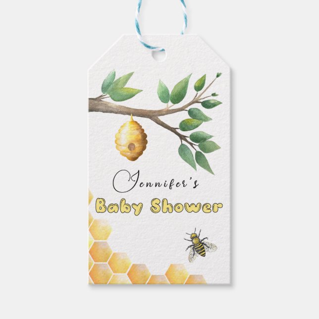 Baby Shower för honungsbin Presentetikett (Framsidan)