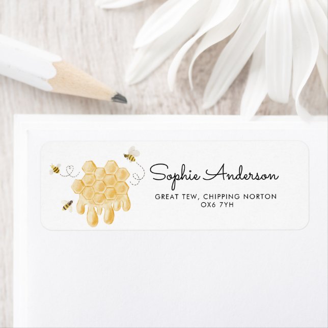 Baby Shower för honungsbin Returadress Etikett (Insitu)