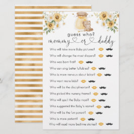Baby Shower för honungsbjörn "gissa vem" spel