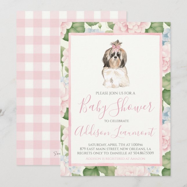 Baby Shower för Hund för hundvalpar Inbjudningar (Fram/baksida)