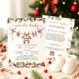 Baby Shower för julklapp för julklapp i Santa Baby Inbjudningar