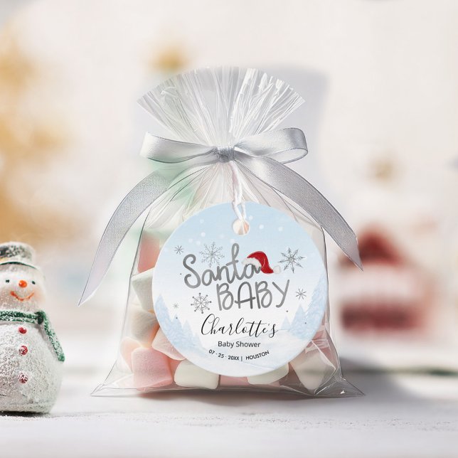 Baby Shower för julpojken i Santa Baby Gåvor Etiketter (Skapare uppladdad)