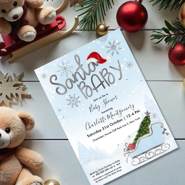 Baby Shower för julpojken i Santa Baby Inbjudningar (Skapare uppladdad)