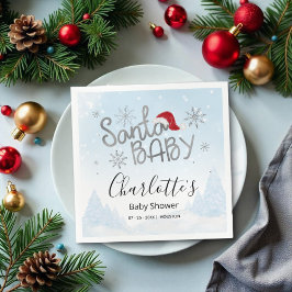 Baby Shower för julpojken i Santa Baby Pappersservett