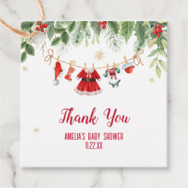 Baby Shower för jultomten Flicka-kläder Gåvor Etiketter