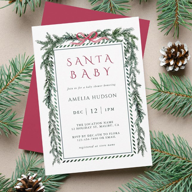Baby Shower för jultomten i Gräs Inbjudningar (Skapare uppladdad)