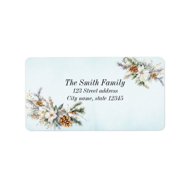 Baby Shower för julvinter i Baby Adressetikett (Framsidan)