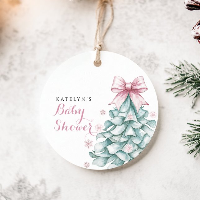 Baby Shower för julvinterflicka Gåvor Etiketter (Skapare uppladdad)
