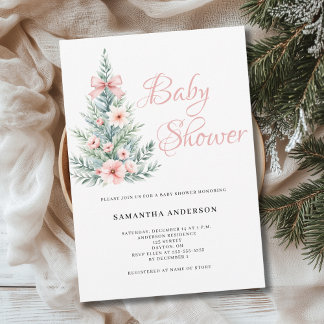 Baby Shower för julvinterflicka Inbjudningar