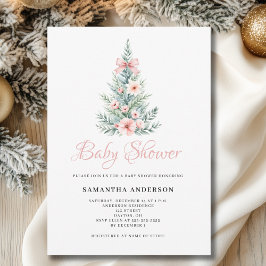 Baby Shower för julvinterflicka Inbjudningar