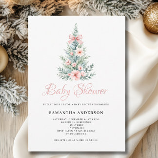 Baby Shower för julvinterflicka Inbjudningar