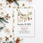 Baby Shower för kläder i Tvätt i Santa Baby Boho Inbjudningar<br><div class="desc">Den här boho-neutralten "Santa Baby"-julduschinbjudan till helgdag innehåller barnkläder/tvätt,  t.ex. en romper,  en strumpa,  julhatt och ett par handskar. Baksidan har en vit bakgrund med Julgran mönster. Anpassa den efter dina behov. Du hittar matchande produkter i min butik.</div>