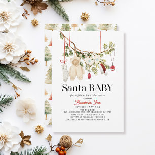 Baby Shower för kläder i Tvätt i Santa Baby Boho Inbjudningar