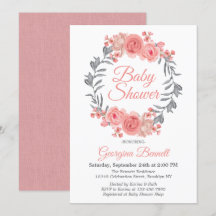 Baby shower för kran för eleganta rosarodnadgrått