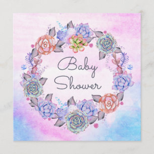 Baby shower för kran för suckulenter för inbjudningar