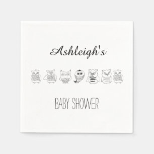 Baby Shower för kute på Uggla nattenatt Pappersservett
