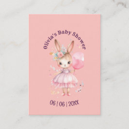 Baby Shower för kute Rosa Rabbit Tilläggskort